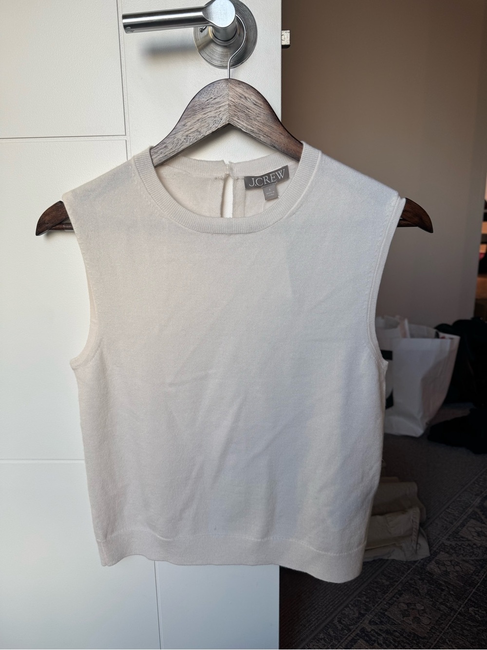 NWT J. Crew Cream Sleeveless Knit Shell